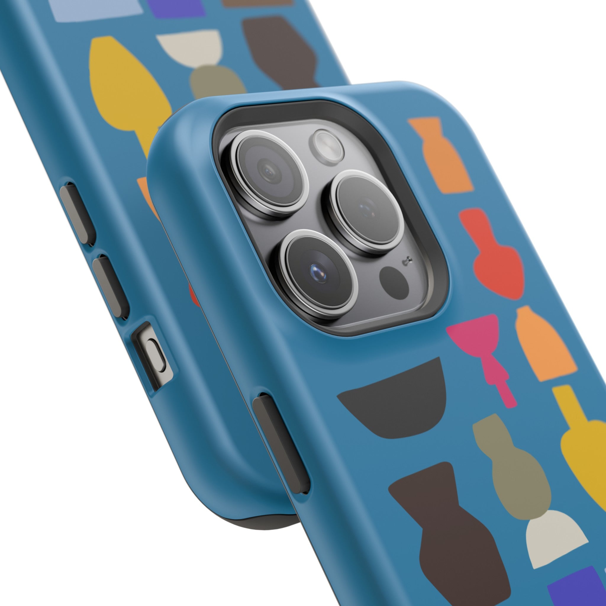 Blue Iphone Case with Abstract Pottery 